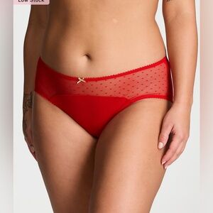 🆕 VICTORIA'S SECRET Stretch Cotton Dot Mesh Hiphugger Panty XXL